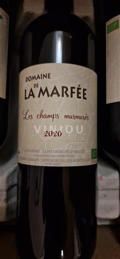 Vin Rouge sec Les champs murmurés Domaine La Marfée 2020 France Languedoc AOC bio
