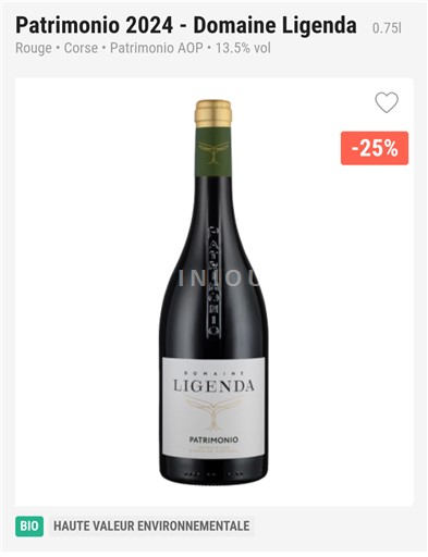 Corsica Patrimonio Domaine Ligenda 2024