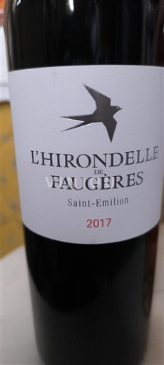 Bordeaux Saint-Émilion Faugères L'Hirondelle 2017
