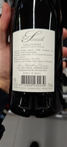 Vallée du Rhône Gigondas Font Sarade Non Millésimé