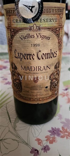 Sudoeste Madiran Laperre Combes Vielles Vignes 1998