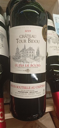 Bordeaux Côtes de Bourg Château Tour Bidou 2019