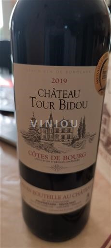 Vin Rouge sec Château Tour Bidou 2019 France Bordeaux Côtes-de-bourg AOC