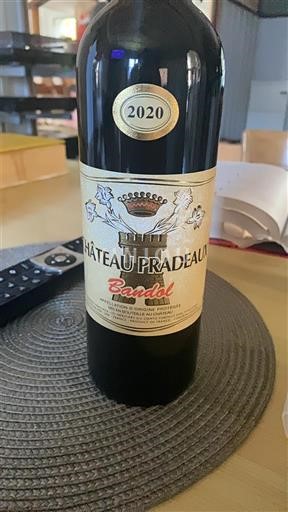 Vin Rouge sec Bandol Château Pradeaux 2020 France Provence Bandol AOC