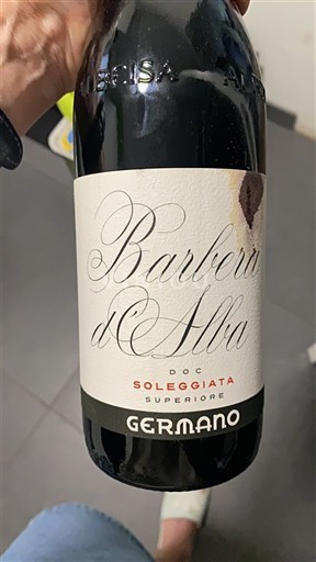 Vin Rouge sec Soleggiata Germano Non millésimé Italie Piémont Barbera d'Alba DOC