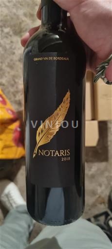 Vin Rouge sec Notaris 2018 France Bordeaux Côtes-de-bourg AOC
