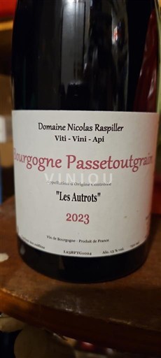 Bourgondië Bourgogne-passetoutgrain Domaine Nicolas Raspiller Les Autrots 2023