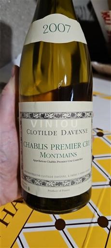 Burgund Chablis Premier Cru Clotilde Davenne Montmains 2007