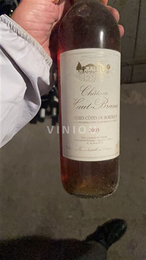 Bordéus Primeiras Côtes de Bordéus Château Haut-Brana 2003