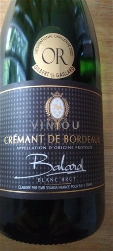 Bordeaux Crémant de Bordeaux Baland Ohne Jahrgang
