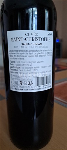 Languedoc Saint-Chinian Vignobles Foncalieu Saint-Christophe 2022