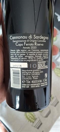 Sardinie Cannonau di Sardinie. Cantina Castiadas Capo Ferrato Riserva 2020