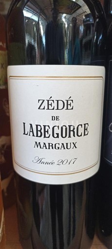 Bordeaux Margaux Château Labégorce Zédé de Labégorce 2017