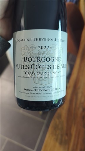 Bourgondië Hautes Côtes de Nuits Premier Cru Domaine Thevenot le Brun Clos du Vignon 2022