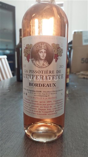 Bordeaux SCEA des vignobles Soum La Pissoitère de l’Impératrice 2023