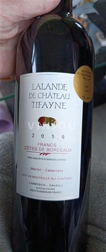 Bordeaux Francs Côtes de Bordeaux Château Lalande de Tifayne 2016