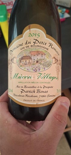 Burgundi Mâcon ja Mâcon-kylät Domaine Petit Romain 2015