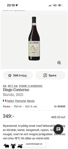 Piedmont Wines Barolo Diego Conterno 2021