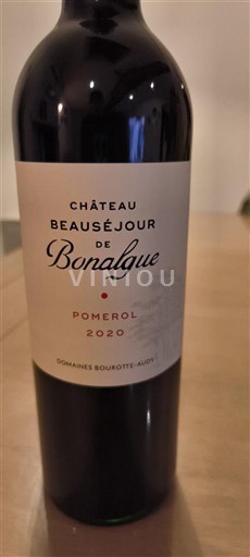 Bordéus Pomerol Château Beauséjour de Bonalgue 2020