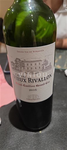 Bordeaux Saint-Émilion Grand Cru Grand Cru Château Vieux Rivallon 2016