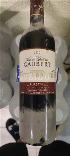 Vin Rouge sec Château Vieux Gaubert 2010 France Bordeaux Graves AOC