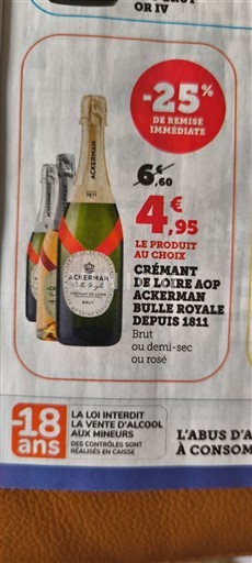 Loiretal Crémant de Loire Ackerman Bulle Royale Depuis 1811 Ohne Jahrgang