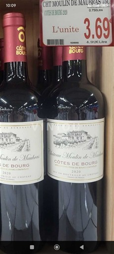 Bordo Кот-де-Бур Château Moulin de Maubras 2023