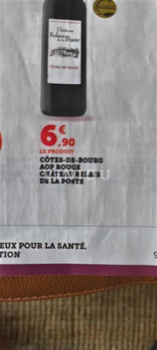 Vin Rouge sec Château Relais de la Poste Non millésimé France Bordeaux Côtes-de-bourg AOC