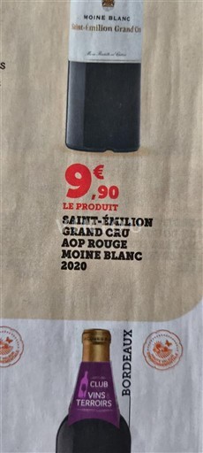 Bordéus Saint-Émilion Grand Cru Moine Blanc 2020