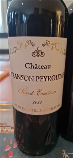 Bordeaux Saint-Émilion Château Transon Peyroutas 2022