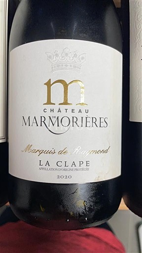 Languedoc La Clape Château Marmorières Marquis de Raymond 2020