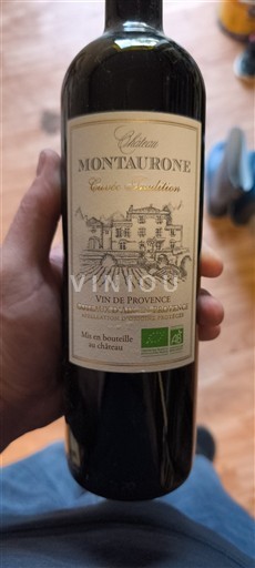 Vin Rouge sec Tradition Château Montaurone 2018 France Provence AOC bio