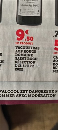 Rhône-dalen Vacqueyras Domaine Saint Roch Sélection des Steph 2022
