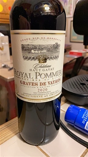 Bordeaux Graves-de-vayres Château Haut Gayat Royal Pommeraie 2020