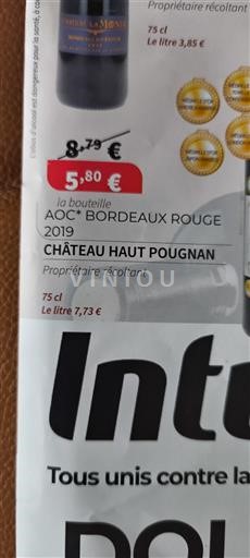 Vin Rouge sec Château Haut Pougnan 2019 France Bordeaux AOC