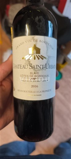 Bordeaux Blaye-Côtes-de-Bordeaux Château Saint-Urbain 2016