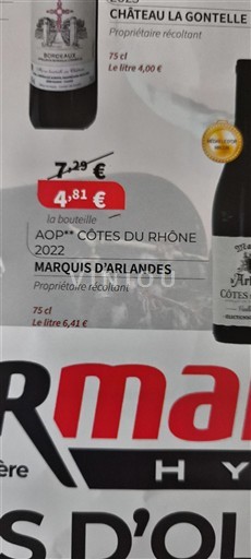 Rona dolina Côtes-du-Rhône Marquis Arlandes 2022