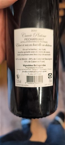 Sydväst Pécharmant Vignobles Belliquamba Vittone 2010