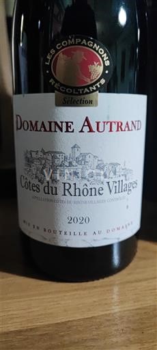 Thung lũng Rhône Côtes-du-rhône-villages Domaine Autrand 2020