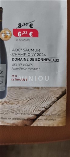 Údolí Loiry Saumur-Champigny Domaine Bonneveaux Vieilles Vignes 2024