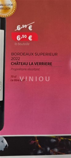 Bordeaux Bordeaux Supérieur Château La Verrière 2022