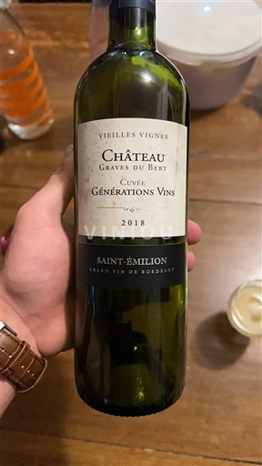 Bordeaux Saint-Émilion Château Graves du Bert Générations Vins 2018