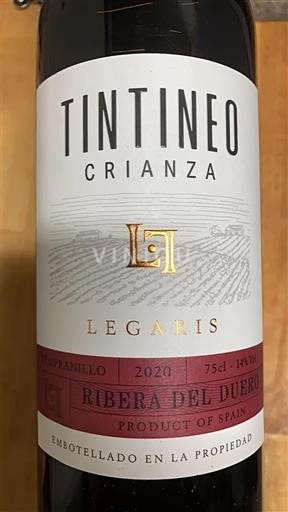 Castilien og León Ribera del Duero Legaris Tintineo Crianza 2020