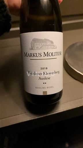 Mosela Markus Molitor Wehlener Klosterberg Auslese 2016