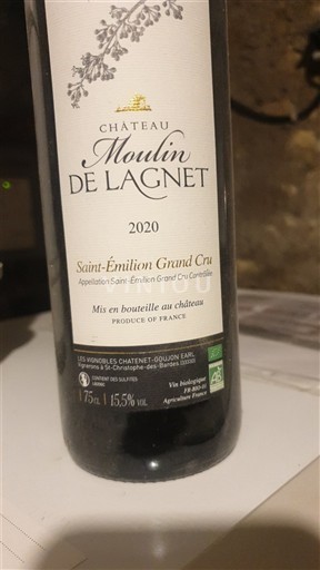 Bordeaux Saint-Émilion Grand Cru Grand Cru Château Moulin de Lagnet 2020