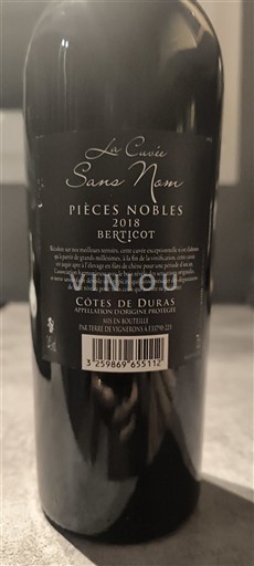 Southwest Côtes de Duras Berticot Pièces Nobles - La Sans Nom 2018