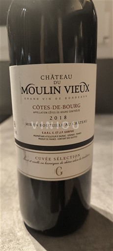Bordeaux Côtes-de-bourg Château Moulin Vieux Sélection 2018