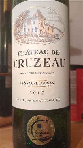 Burdeos Pessac-Léognan Château Cruzeau 2017