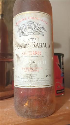 Bordeaux Sauternes Premier Cru Château Sigalas Rabaud 1996