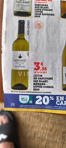 Südwestfrankreich Côtes de Gascogne Menard Corail 2024